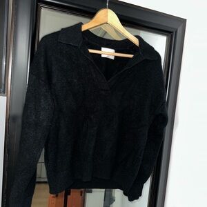 Wilfred Black V-Neck Sweater cashmere